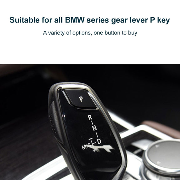 Car Gear Lever Auto Parking Button Letter P Cap for BMW 5 Series 2002-2010, Left Driving(Blue)