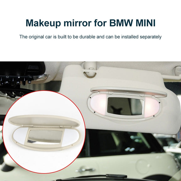 Car Sunshade Makeup Mirror Sun Visor for BMW mini R50R56, Left Driving (Beige)