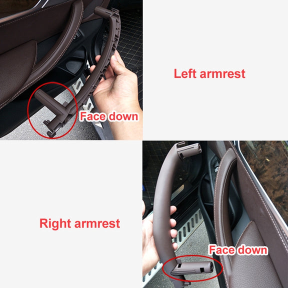 Car Right Side Inside Doors Handle Pull Trim Cover for BMW X5 / X6, Left Driving (Beige)