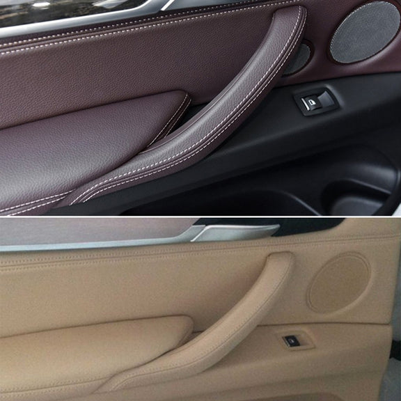 Car Right Side Inside Doors Handle Pull Trim Cover for BMW X5 / X6, Left Driving (Beige)