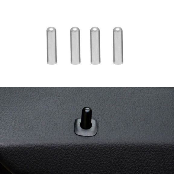 4 in 1 Car Door Latch Pin Door Screw Knob Cap Cover Trim for BMW F10, Left Driving (Silver)