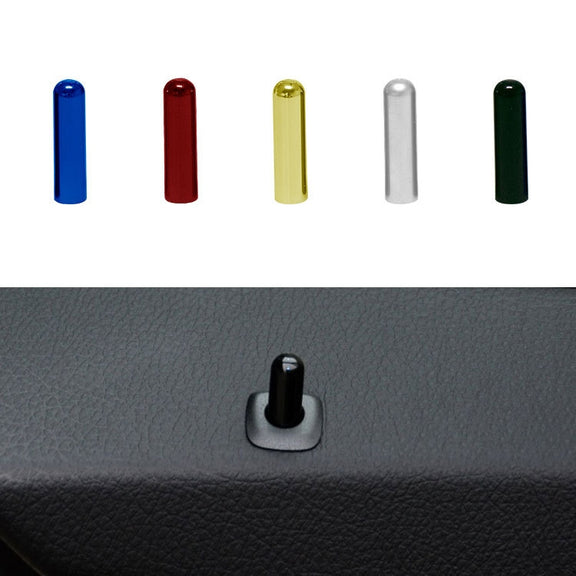 4 in 1 Car Door Latch Pin Door Screw Knob Cap Cover Trim for BMW F10, Left Driving (Blue)