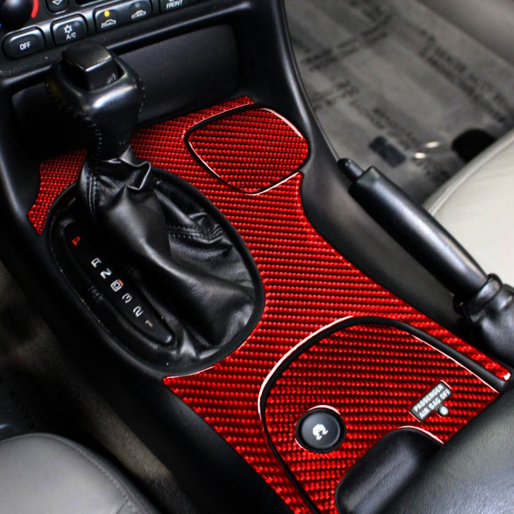 3 in 1 Carbon Fiber Car Gear Panel Sticker Kits C for Chevrolet Corvette C5 1998-2004, Left Drive (Red) - Car Interior Mouldings by PMC TechLife | Online Shopping South Africa | PMC TechLife | Buy Now Pay Later Mobicred