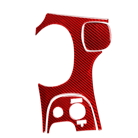 3 in 1 Carbon Fiber Car Gear Panel Sticker Kits D for Chevrolet Corvette C5 1998-2004, Left Drive(Red)