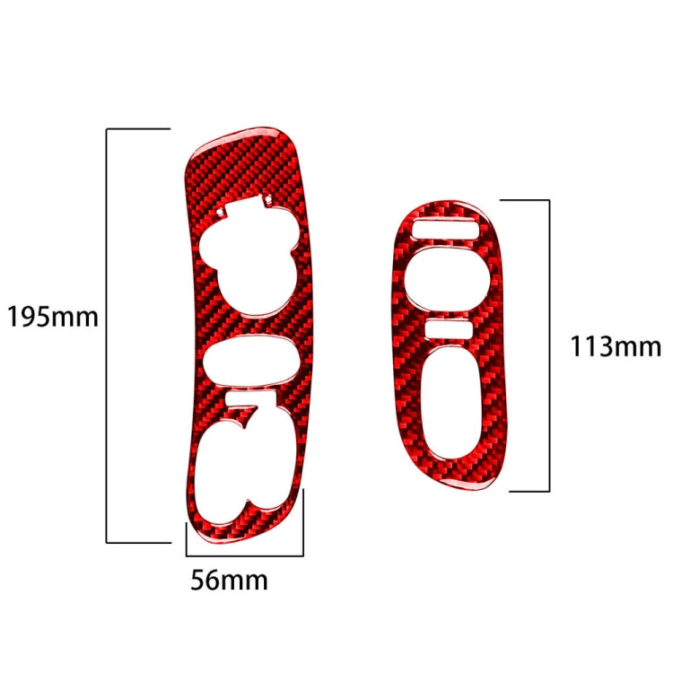 2 in 1 Car Carbon Fiber Door Control Panel  Sticker Set B for Chevrolet Corvette C5 1998-2004, Left Drive(Red) - Car Interior Mouldings by PMC TechLife | Online Shopping South Africa | PMC TechLife | Buy Now Pay Later Mobicred