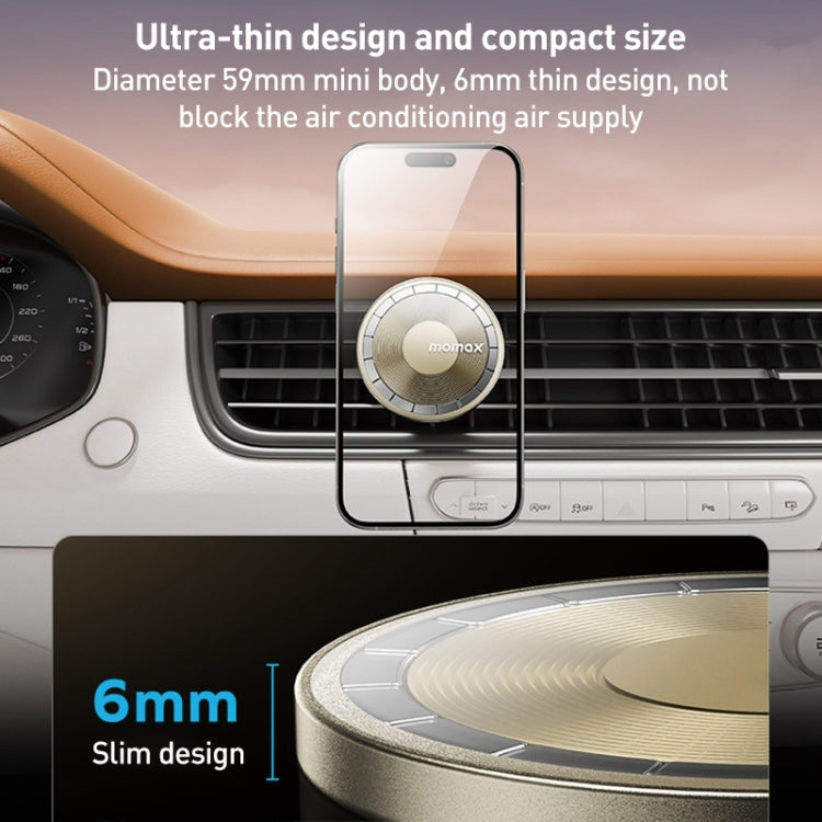 MOMAX MoVe Universal Transparent Magnetic Air Outlet Car Holder (Gold) - Universal Car Holders by MOMAX | Online Shopping South Africa | PMC TechLife | Buy Now Pay Later Mobicred