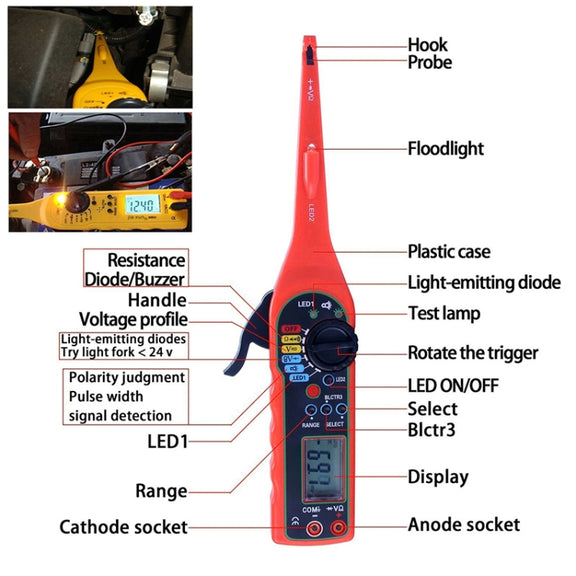 MS8211 Car Electric Circuit Tester (Yellow)