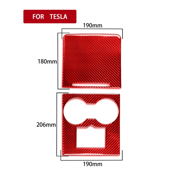 For Tesla Model 3 2017-2022 / Model Y 2000- Car Carbon Fiber Central Control Decorative Sticker (Red) - Car Interior Mouldings by PMC TechLife | Online Shopping South Africa | PMC TechLife | Buy Now Pay Later Mobicred