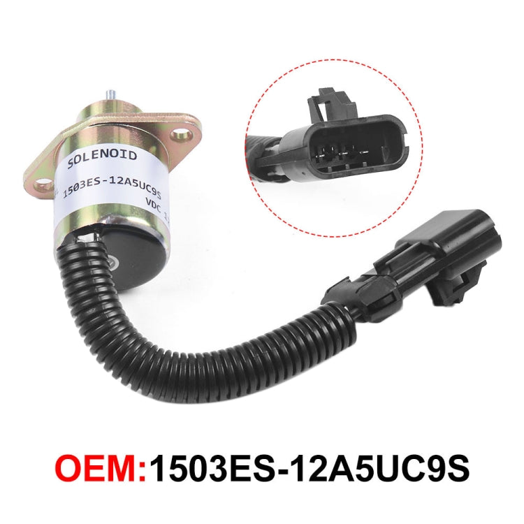Excavator Fuel Shutdown Shut Off Solenoid Valve for Kubota V1505 R90 1503ES-12A5UC9S - Engine Fittings by PMC TechLife | Online Shopping South Africa | PMC TechLife | Buy Now Pay Later Mobicred