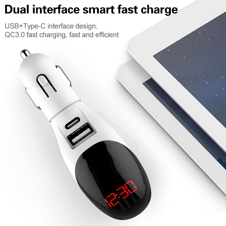 Multifunctional Formaldehyde Removal Air Purifier QC3.0 Car Phone Charger Display Screen (White) -  by PMC TechLife | Online Shopping South Africa | PMC TechLife | Buy Now Pay Later Mobicred