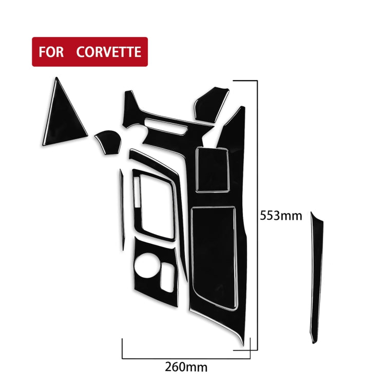 For Chevrolet Corvette C7 2014-2019 11 in 1 Car Gear Water Cup Panel Decorative Sticker, Left Drive - Car Interior Mouldings by PMC TechLife | Online Shopping South Africa | PMC TechLife | Buy Now Pay Later Mobicred