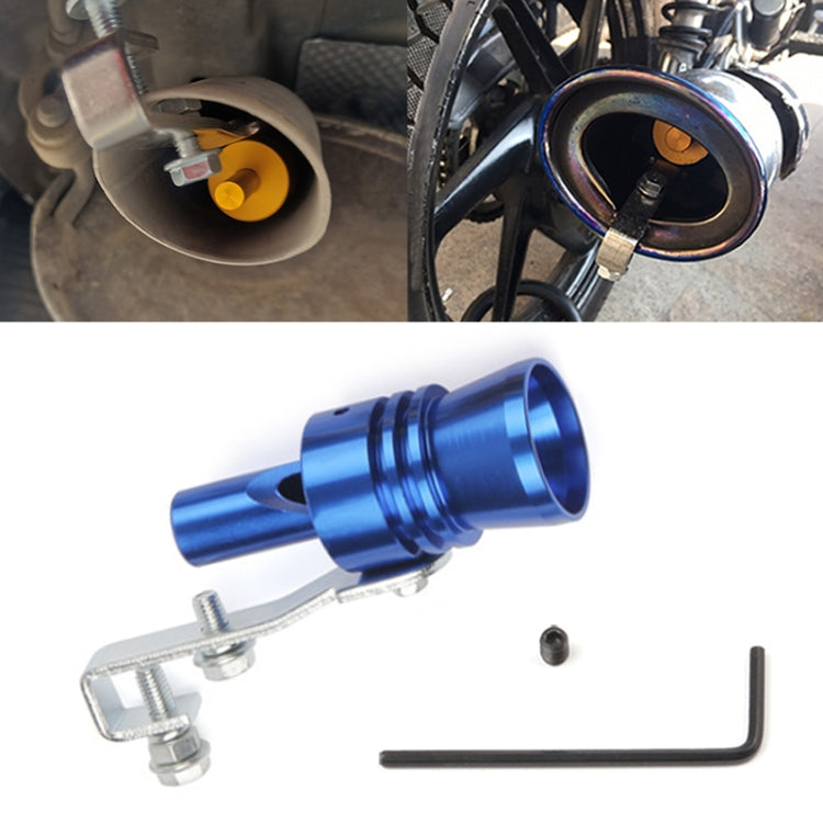 Universal Aluminum Turbo Sound Exhaust Muffler Pipe Whistle Car / Motorcycle Simulator Whistler, Size: XL, Outside Diameter: 35mm(Blue) - Exhaust Pipes by PMC TechLife | Online Shopping South Africa | PMC TechLife | Buy Now Pay Later Mobicred