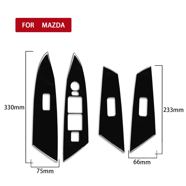 For Mazda 3 Axela 2010-2013 4 in 1 Car Window Lift Panel Decorative Sticker, Right Drive - Car Interior Mouldings by PMC TechLife | Online Shopping South Africa | PMC TechLife | Buy Now Pay Later Mobicred