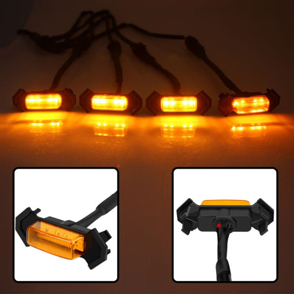 For Toyota Tacoma TRD 2016-2019 6 in 1 Car LED Front Grille Warning Lights, Daytime Running Lights & Wide Lights (Yellow Light)