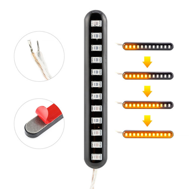 1 Pair Motorcycle 12LED Running Water Turn License Plate Light - Signal Lights by PMC TechLife | Online Shopping South Africa | PMC TechLife | Buy Now Pay Later Mobicred