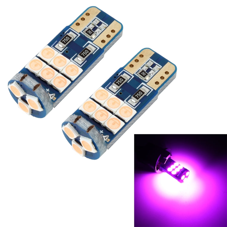 2 PCS T10 DC12 / 1W 9LEDs SMD-3030 Car Clearance Light(Pink Light) - Clearance Lights by PMC TechLife | Online Shopping South Africa | PMC TechLife | Buy Now Pay Later Mobicred