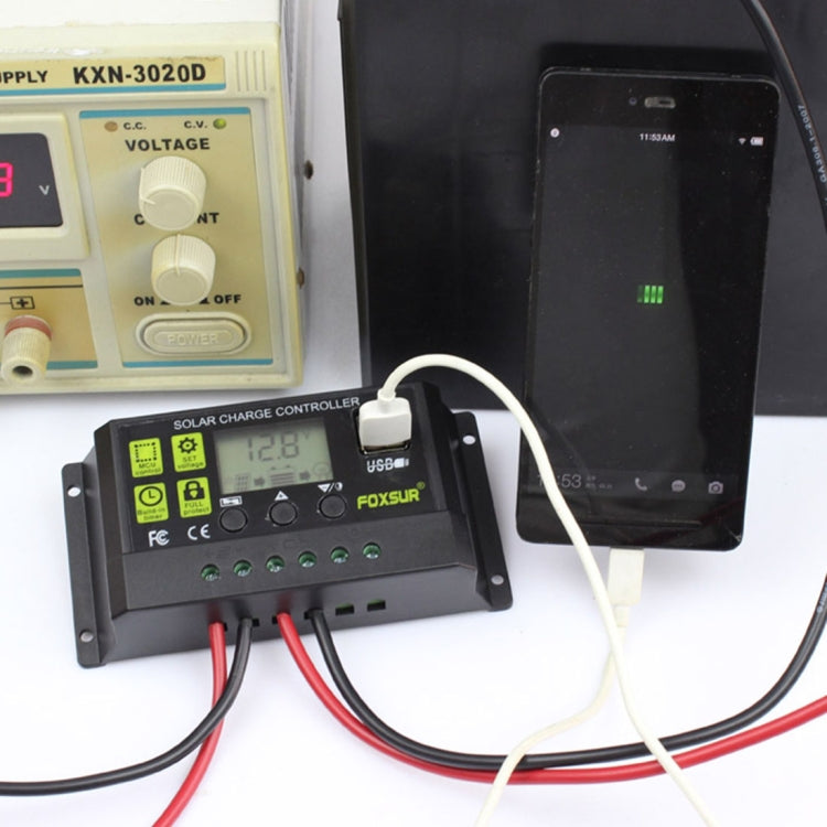 FOXSUR 20A Solar Charge Controller 12V / 24V Automatic Identification Controller - Others by PMC Jewellery | Online Shopping South Africa | PMC Jewellery | Buy Now Pay Later Mobicred