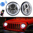 2 PCS 7 inch DC12V 6000K-6500K 50W Car LED Headlight Lamp Beads for Jeep Wrangler / Harley, Support APP + Bluetooth Control(Silver) - LED Headlamps by PMC TechLife | Online Shopping South Africa | PMC TechLife | Buy Now Pay Later Mobicred