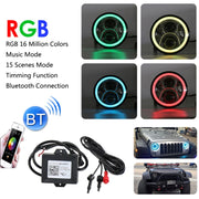 2 PCS 7 inch DC12V 6000K-6500K 50W Car LED Headlight Lamp Beads for Jeep Wrangler / Harley, Support APP + Bluetooth Control(Silver)