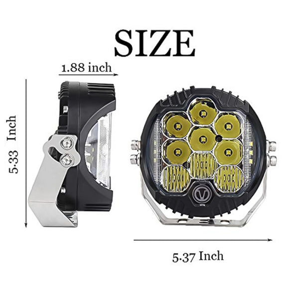 5 inch DC12V-24V 5000LM 6500K 50W Car LED Headlight for Jeep Wrangler / Harley