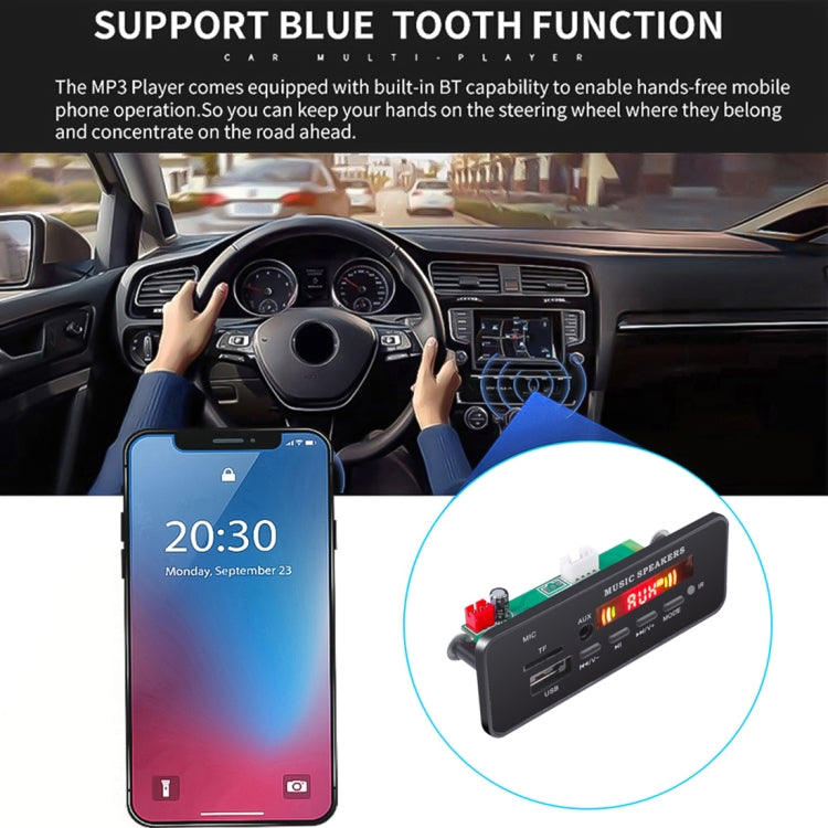 Car 12V 2x3W Audio MP3 Player Decoder Board FM Radio TF USB 3.5mm AUX, with Bluetooth & Recording Call Function & Remote Control - Car MP3 & MP4 & MP5 by PMC TechLife | Online Shopping South Africa | PMC TechLife | Buy Now Pay Later Mobicred