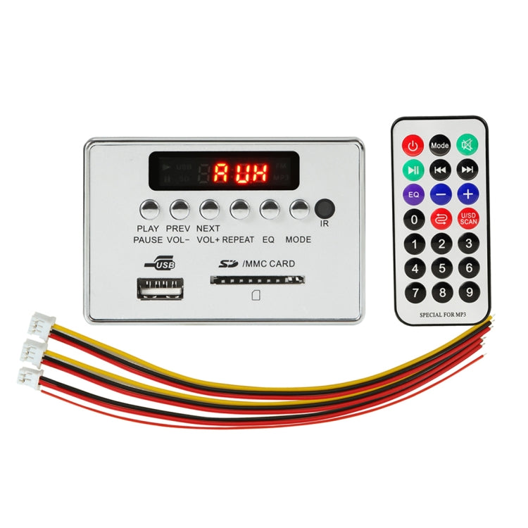 Car 5V Audio MP3 Player Decoder Board FM Radio SD Card USB AUX, with Bluetooth / Remote Control(Silver Grey) - Car MP3 & MP4 & MP5 by PMC TechLife | Online Shopping South Africa | PMC TechLife | Buy Now Pay Later Mobicred