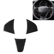 3 in 1 Car Carbon Fiber Steering Wheel Button Decorative Sticker for Honda Fit, Left and Right Drive Universal