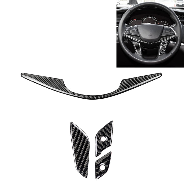 4 in 1 Car Carbon Fiber Steering Wheel Button Decorative Sticker for Cadillac xt5 2016-2017, Left and Right Drive Universal - Car Interior Mouldings by PMC TechLife | Online Shopping South Africa | PMC TechLife | Buy Now Pay Later Mobicred