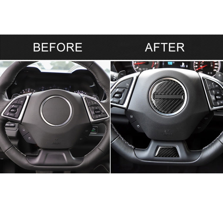 2 in 1 Car Carbon Fiber Steering Wheel Button Decorative Sticker for Chevrolet Camaro 2017-2019, Left and Right Drive Universal - Car Interior Mouldings by PMc TechLife | Online Shopping South Africa | PMc TechLife | Buy Now Pay Later Mobicred