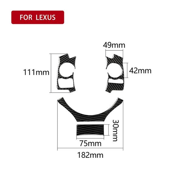 4 in 1 Car Carbon Fiber Steering Wheel Button Decorative Sticker for Lexus IS250 NX200 200t 300h, Left and Right Drive Universal