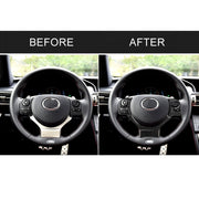 4 in 1 Car Carbon Fiber Steering Wheel Button Decorative Sticker for Lexus IS250 NX200 200t 300h, Left and Right Drive Universal