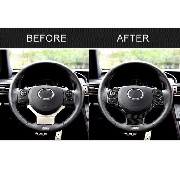 4 in 1 Car Carbon Fiber Steering Wheel Button Decorative Sticker for Lexus IS250 NX200 200t 300h, Left and Right Drive Universal