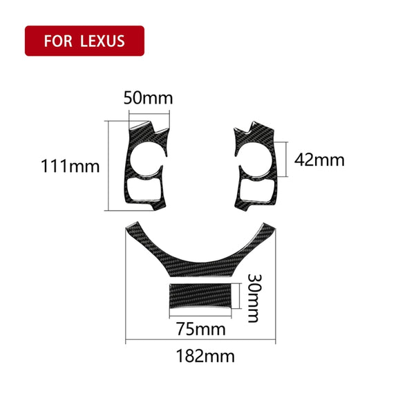 4 in 1 Car Carbon Fiber Steering Wheel Button Decorative Sticker for Lexus IS250 NX200 200t 300h, Left and Right Drive Universal