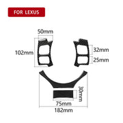 4 in 1 Car Carbon Fiber Steering Wheel Button Decorative Sticker for Lexus IS250 NX200 200t 300h, Left and Right Drive Universal