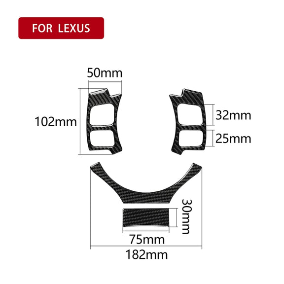 4 in 1 Car Carbon Fiber Steering Wheel Button Decorative Sticker for Lexus IS250 NX200 200t 300h, Left and Right Drive Universal