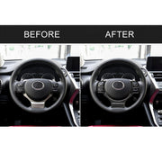 4 in 1 Car Carbon Fiber Steering Wheel Button Decorative Sticker for Lexus IS250 NX200 200t 300h, Left and Right Drive Universal