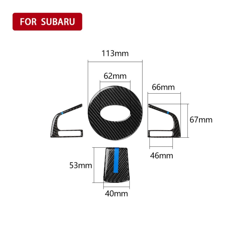 4 in 1 Car Carbon Fiber Blue Steering Wheel Button Decorative Sticker for Subaru Forester 2016-2018, Left and Right Drive Universal - Car Interior Mouldings by PMC TechLife | Online Shopping South Africa | PMC TechLife | Buy Now Pay Later Mobicred