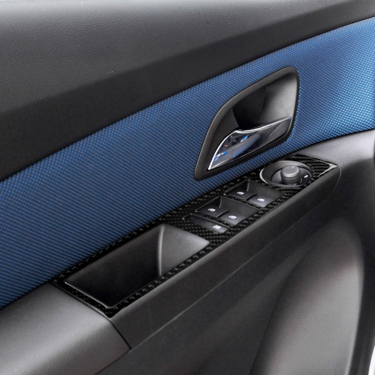 Car Carbon Fiber Window Lift Switch Panel Decorative Sticker for Chevrolet Cruze 2009-2015, Left Drive - Car Interior Mouldings by PMC TechLife | Online Shopping South Africa | PMC TechLife | Buy Now Pay Later Mobicred