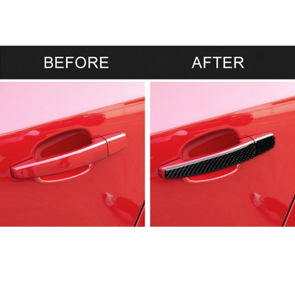 Car Carbon Fiber Door Handle Decorative Sticker for Chevrolet Cruze 2009-2015, Left and Right Drive Universal