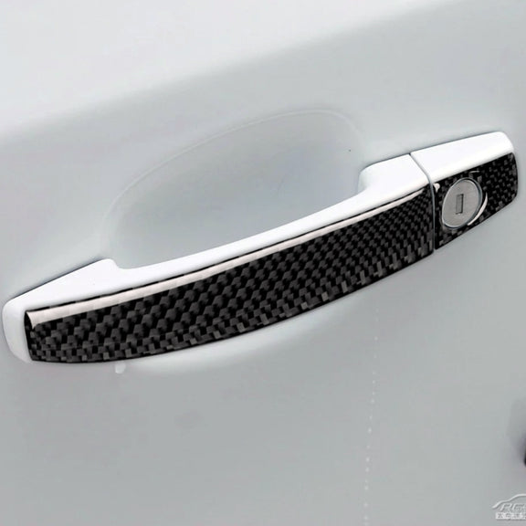 Car Carbon Fiber Door Handle Decorative Sticker for Chevrolet Cruze 2009-2015, Left and Right Drive Universal