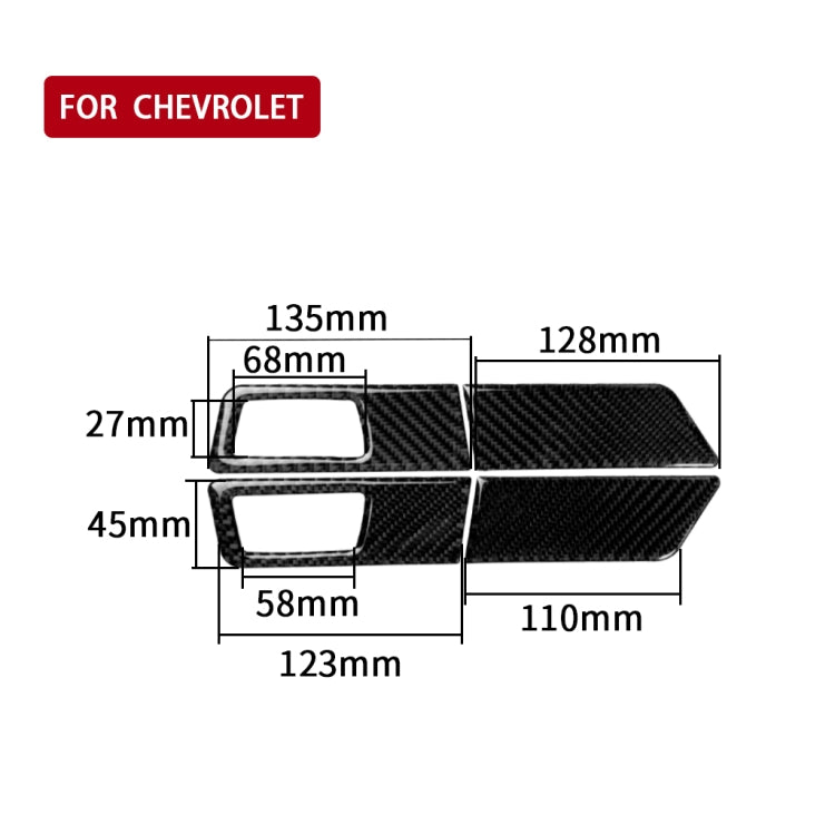 4 in 1 Car Carbon Fiber Turn Light Panel Decorative Sticker for Chevrolet Cruze 2009-2015, Left and Right Drive Universal - Car Interior Mouldings by PMC TechLife | Online Shopping South Africa | PMC TechLife | Buy Now Pay Later Mobicred