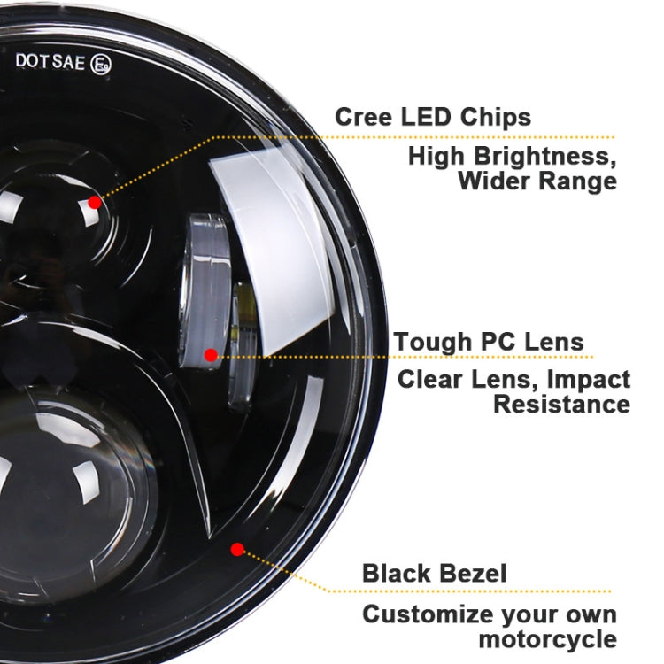 7 inch Round LED Motorcycle Headlight Modified Spotlight for Honda(Black) - Headlights by PMC TechLife | Online Shopping South Africa | PMC TechLife | Buy Now Pay Later Mobicred