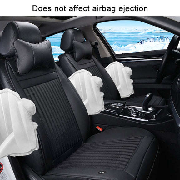 Car 12V Cushion Summer USB Breathable Ice Silk Seat Cover, Eight Fans + Ventilation and Refrigeration (Black)