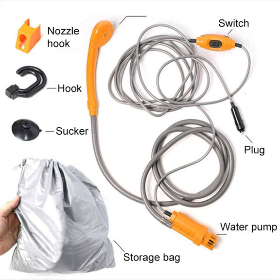 12V Portable Outdoor Universal Car Electric Shower Sprinkler Washer (Blue)