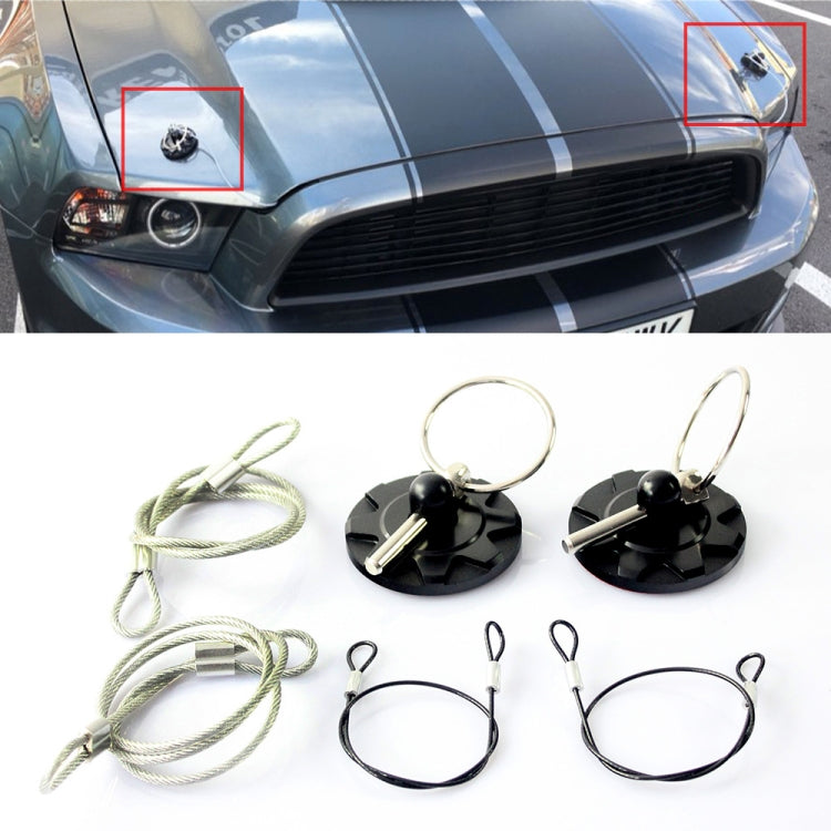 XH-6049 Car Universal Modified Racing Punch-free Aluminum Engine Hood Lock Cover(Black) - Locks & Hasps by PMC TechLife | Online Shopping South Africa | PMC TechLife | Buy Now Pay Later Mobicred