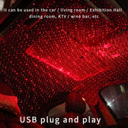 5V 0.1W IPX4 Car Rotating Star Lights Starry Sky Atmosphere Lamp (Red Light)