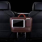 Car Front Seat Hanging Bag Mobile Phone Storage Bag (Coffee)