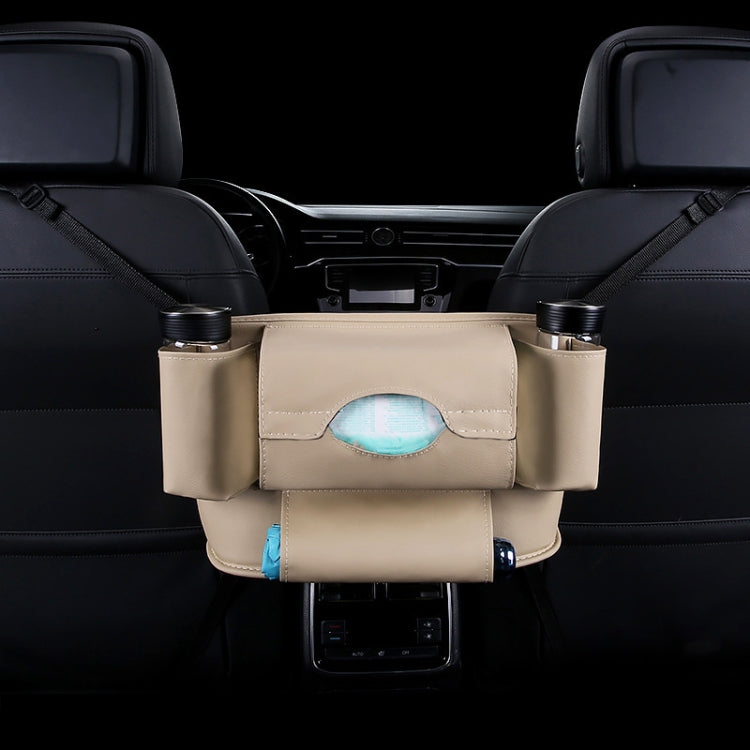 Car Front Seat Hanging Bag Paper Towel / Water Cup Storage Bag(Beige) - Tissue Boxes by PMC Jewellery | Online Shopping South Africa | PMC Jewellery | Buy Now Pay Later Mobicred