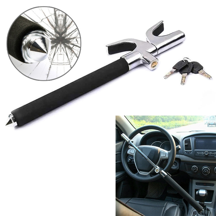 Car Adjustable Telescopic U Shape Steering Wheel Lock Anti-theft Cipher Lock with Safety Hammer - free shipping - PMC TechLife - Order now!