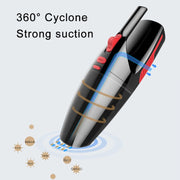 Car Wired Portable 120W Handheld Powerful Vacuum Cleaner with LED Light Cable Length: 5m(Black)